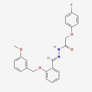 molecular formula C23H21FN2O4 B11549306 2-(4-fluorophenoxy)-N'-[(E)-{2-[(3-methoxybenzyl)oxy]phenyl}methylidene]acetohydrazide 