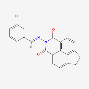 molecular formula C21H13BrN2O2 B11549323 2-{[(E)-(3-bromophenyl)methylidene]amino}-6,7-dihydro-1H-indeno[6,7,1-def]isoquinoline-1,3(2H)-dione 