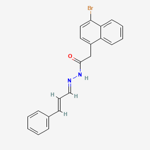 molecular formula C21H17BrN2O B11549324 2-(4-bromonaphthalen-1-yl)-N'-[(1E,2E)-3-phenylprop-2-en-1-ylidene]acetohydrazide 