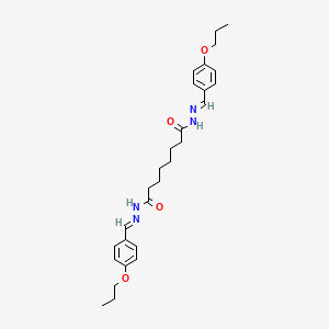 molecular formula C28H38N4O4 B11549341 N'~1~,N'~8~-bis[(E)-(4-propoxyphenyl)methylidene]octanedihydrazide 