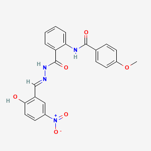 N-(2-{[(2E)-2-(2-hydroxy-5-nitrobenzylidene)hydrazinyl]carbonyl}phenyl)-4-methoxybenzamide