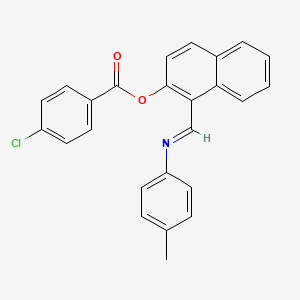 [1-[(4-methylphenyl)iminomethyl]naphthalen-2-yl] 4-chlorobenzoate