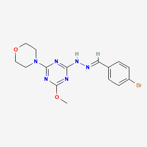 2-[(2E)-2-(4-bromobenzylidene)hydrazinyl]-4-methoxy-6-(morpholin-4-yl)-1,3,5-triazine