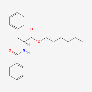 molecular formula C22H27NO3 B11549375 Propionic acid, 2-benzoylamino-3-phenyl-, hexyl ester 