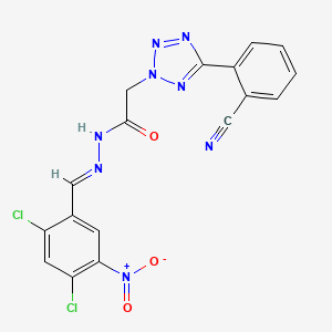 2-[5-(2-cyanophenyl)-2H-tetrazol-2-yl]-N'-[(E)-(2,4-dichloro-5-nitrophenyl)methylidene]acetohydrazide