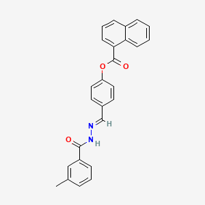 molecular formula C26H20N2O3 B11549391 4-[(E)-{2-[(3-methylphenyl)carbonyl]hydrazinylidene}methyl]phenyl naphthalene-1-carboxylate 