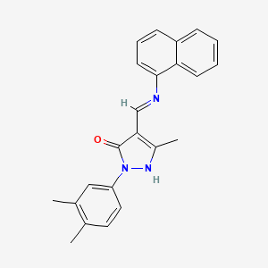 2-(3,4-dimethylphenyl)-5-methyl-4-[(naphthalen-1-ylamino)methylidene]-2,4-dihydro-3H-pyrazol-3-one