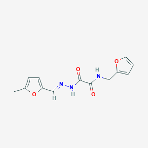 molecular formula C13H13N3O4 B11549411 N-(furan-2-ylmethyl)-2-{(2E)-2-[(5-methylfuran-2-yl)methylidene]hydrazinyl}-2-oxoacetamide 