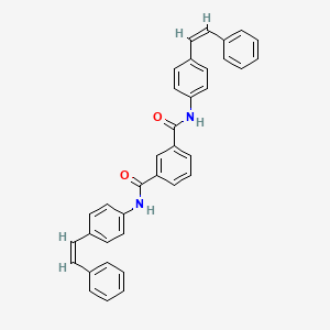 molecular formula C36H28N2O2 B11549439 N,N'-bis{4-[(Z)-2-phenylethenyl]phenyl}benzene-1,3-dicarboxamide 