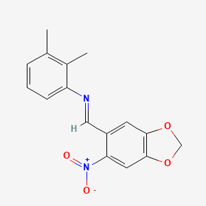 2,3-dimethyl-N-[(E)-(6-nitro-1,3-benzodioxol-5-yl)methylidene]aniline