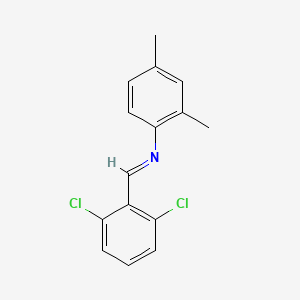 molecular formula C15H13Cl2N B11549459 N-[(E)-(2,6-dichlorophenyl)methylidene]-2,4-dimethylaniline 