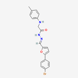 molecular formula C20H18BrN3O2 B11549483 N'-[(E)-[5-(4-Bromophenyl)furan-2-YL]methylidene]-2-[(4-methylphenyl)amino]acetohydrazide 