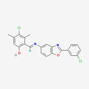 4-chloro-2-[(E)-{[2-(3-chlorophenyl)-1,3-benzoxazol-5-yl]imino}methyl]-3,5-dimethylphenol