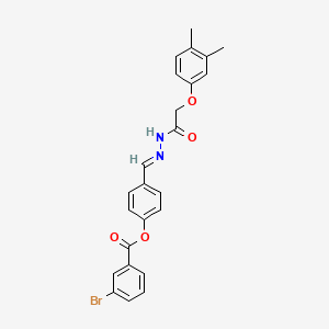 4-[(E)-{2-[(3,4-dimethylphenoxy)acetyl]hydrazinylidene}methyl]phenyl 3-bromobenzoate