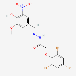 N'-[(E)-(4-hydroxy-3-methoxy-5-nitrophenyl)methylidene]-2-(2,4,6-tribromophenoxy)acetohydrazide