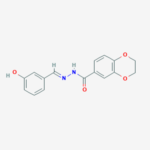 molecular formula C16H14N2O4 B11549572 N'-[(E)-(3-hydroxyphenyl)methylidene]-2,3-dihydro-1,4-benzodioxine-6-carbohydrazide 