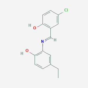 4-Chloro-2-[(E)-[(5-ethyl-2-hydroxyphenyl)imino]methyl]phenol