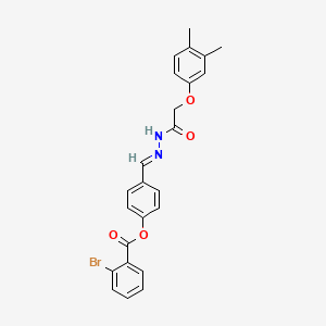 4-(2-((3,4-Dimethylphenoxy)acetyl)carbohydrazonoyl)phenyl 2-bromobenzoate