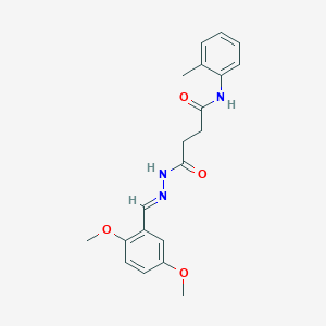 molecular formula C20H23N3O4 B11549614 4-[(2E)-2-(2,5-dimethoxybenzylidene)hydrazinyl]-N-(2-methylphenyl)-4-oxobutanamide 