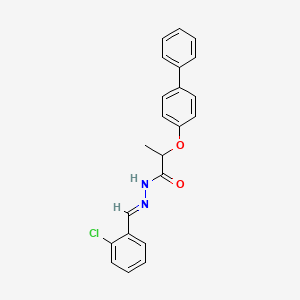 2-(biphenyl-4-yloxy)-N'-[(E)-(2-chlorophenyl)methylidene]propanehydrazide