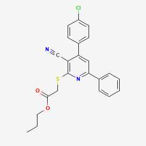 Propyl {[4-(4-chlorophenyl)-3-cyano-6-phenylpyridin-2-yl]sulfanyl}acetate