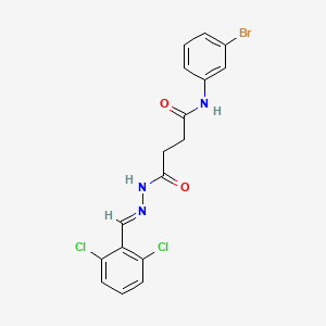 N-(3-bromophenyl)-4-[(2E)-2-(2,6-dichlorobenzylidene)hydrazinyl]-4-oxobutanamide