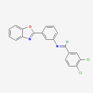 3-(1,3-benzoxazol-2-yl)-N-[(E)-(3,4-dichlorophenyl)methylidene]aniline