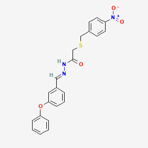 2-[(4-nitrobenzyl)sulfanyl]-N'-[(E)-(3-phenoxyphenyl)methylidene]acetohydrazide