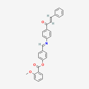 4-[(E)-({4-[(2E)-3-phenylprop-2-enoyl]phenyl}imino)methyl]phenyl 2-methoxybenzoate