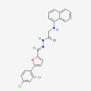 molecular formula C23H17Cl2N3O2 B11549714 N'-[(E)-[5-(2,4-Dichlorophenyl)furan-2-YL]methylidene]-2-[(naphthalen-1-YL)amino]acetohydrazide 