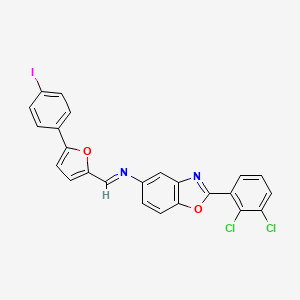 molecular formula C24H13Cl2IN2O2 B11549731 2-(2,3-dichlorophenyl)-N-{(E)-[5-(4-iodophenyl)furan-2-yl]methylidene}-1,3-benzoxazol-5-amine 