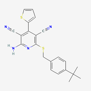 2-Amino-6-[(4-tert-butylbenzyl)sulfanyl]-4-(thiophen-2-yl)pyridine-3,5-dicarbonitrile