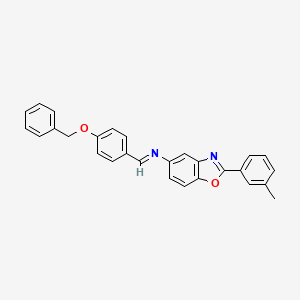 molecular formula C28H22N2O2 B11549751 N-{(E)-[4-(benzyloxy)phenyl]methylidene}-2-(3-methylphenyl)-1,3-benzoxazol-5-amine 