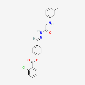 molecular formula C23H20ClN3O3 B11549753 4-[(E)-({2-[(3-Methylphenyl)amino]acetamido}imino)methyl]phenyl 2-chlorobenzoate 