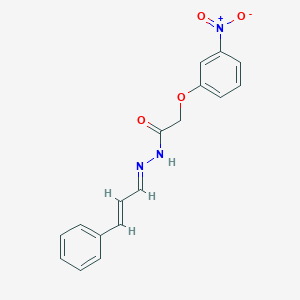 molecular formula C17H15N3O4 B11549756 2-(3-nitrophenoxy)-N'-[(1E,2E)-3-phenylprop-2-en-1-ylidene]acetohydrazide 