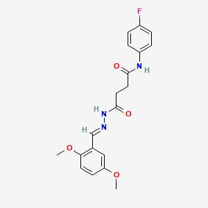 4-[(2E)-2-(2,5-dimethoxybenzylidene)hydrazinyl]-N-(4-fluorophenyl)-4-oxobutanamide