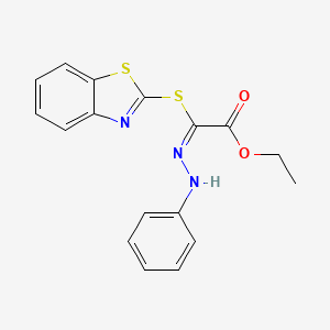 ethyl (2E)-(1,3-benzothiazol-2-ylsulfanyl)(2-phenylhydrazinylidene)ethanoate