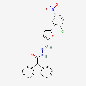 molecular formula C25H16ClN3O4 B11549788 N'-[(E)-[5-(2-Chloro-5-nitrophenyl)furan-2-YL]methylidene]-9H-fluorene-9-carbohydrazide 