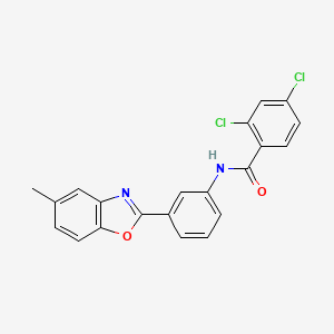 molecular formula C21H14Cl2N2O2 B11549815 2,4-dichloro-N-[3-(5-methyl-1,3-benzoxazol-2-yl)phenyl]benzamide 