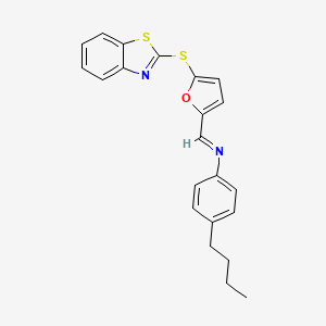 N-{(E)-[5-(1,3-benzothiazol-2-ylsulfanyl)furan-2-yl]methylidene}-4-butylaniline