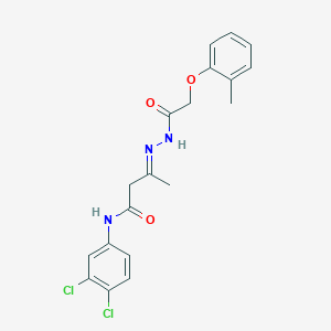 (3E)-N-(3,4-dichlorophenyl)-3-{2-[(2-methylphenoxy)acetyl]hydrazinylidene}butanamide