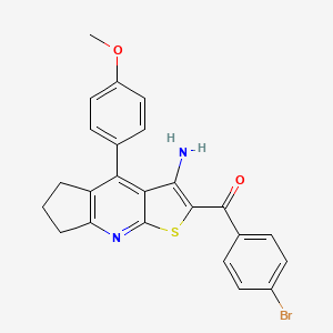 [3-amino-4-(4-methoxyphenyl)-6,7-dihydro-5H-cyclopenta[b]thieno[3,2-e]pyridin-2-yl](4-bromophenyl)methanone