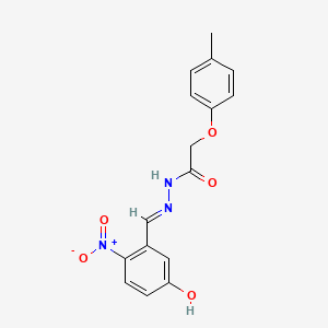 molecular formula C16H15N3O5 B11549865 N'-[(E)-(5-hydroxy-2-nitrophenyl)methylidene]-2-(4-methylphenoxy)acetohydrazide 