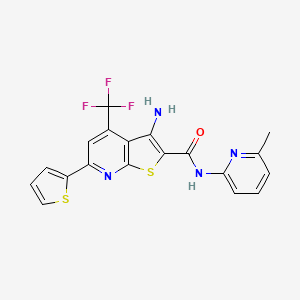 3-amino-N-(6-methylpyridin-2-yl)-6-(thiophen-2-yl)-4-(trifluoromethyl)thieno[2,3-b]pyridine-2-carboxamide