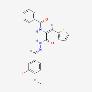 N-[(1E)-3-[(2E)-2-(3-iodo-4-methoxybenzylidene)hydrazinyl]-3-oxo-1-(thiophen-2-yl)prop-1-en-2-yl]benzamide