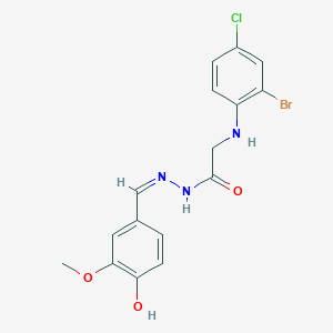 2-[(2-Bromo-4-chlorophenyl)amino]-N'-[(Z)-(4-hydroxy-3-methoxyphenyl)methylidene]acetohydrazide