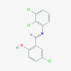 molecular formula C13H8Cl3NO B11549938 4-chloro-2-{(E)-[(2,3-dichlorophenyl)imino]methyl}phenol 