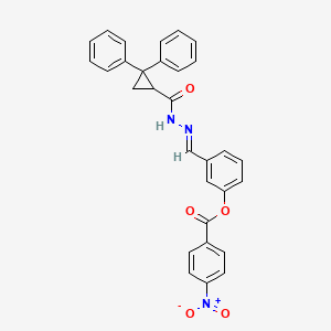 3-[(E)-{2-[(2,2-diphenylcyclopropyl)carbonyl]hydrazinylidene}methyl]phenyl 4-nitrobenzoate