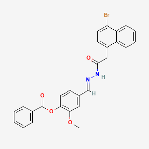 4-[(E)-{2-[(4-bromonaphthalen-1-yl)acetyl]hydrazinylidene}methyl]-2-methoxyphenyl benzoate