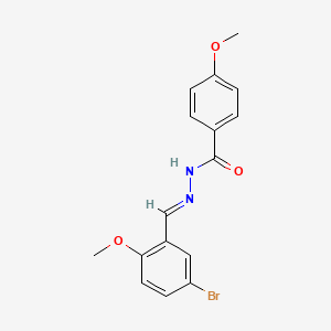 molecular formula C16H15BrN2O3 B11549994 N'-[(E)-(5-Bromo-2-methoxyphenyl)methylidene]-4-methoxybenzohydrazide 